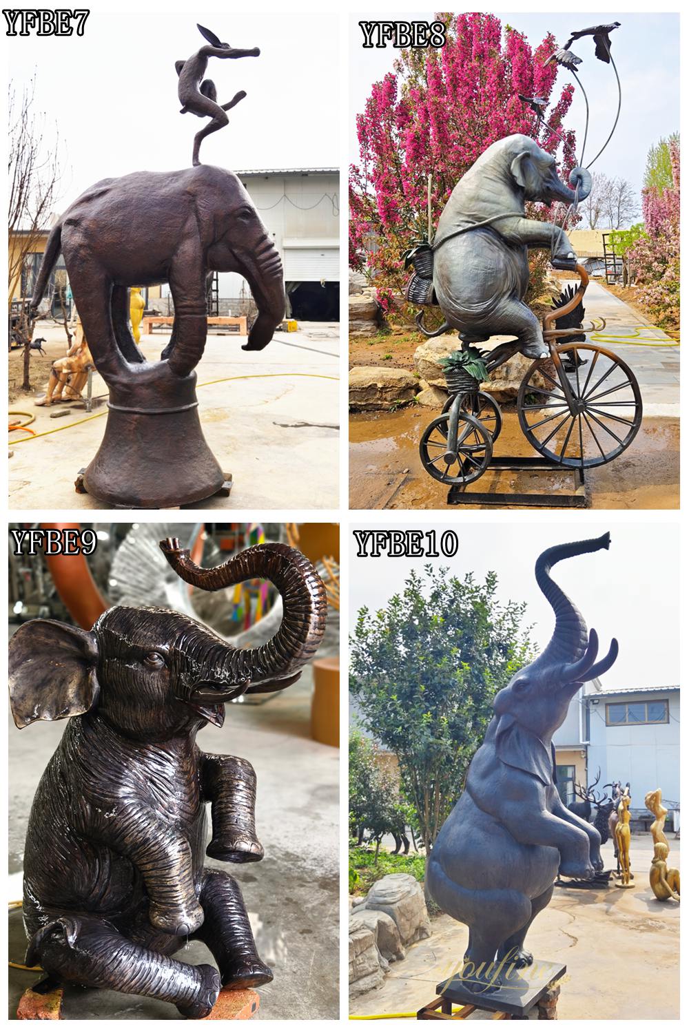 Elephant Water Bronze Sculpture for Outdoor Pool in our factory