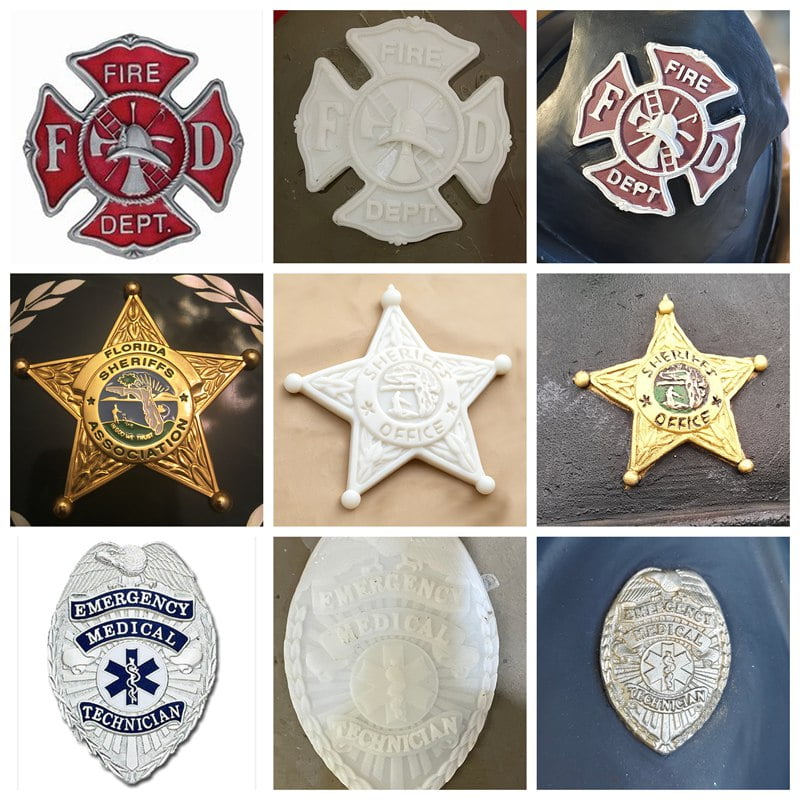 Military badge and weapon detail close-up showing historical accuracy