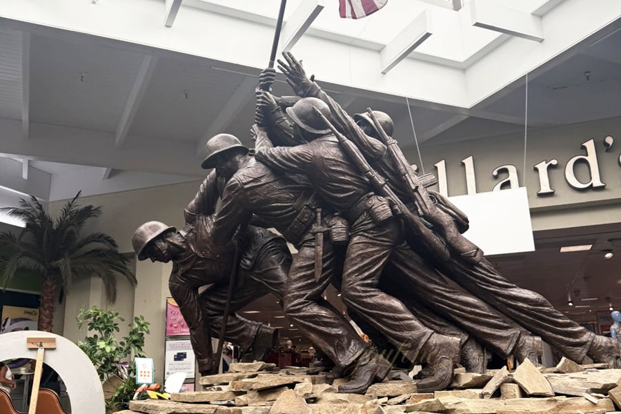 Life-size bronze horse sculpture at private estate