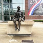 Lifesize Sitting Bronze Neil Armstrong Statue at Purdue University