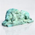 bronze blue Sleeping Lion Sculpture