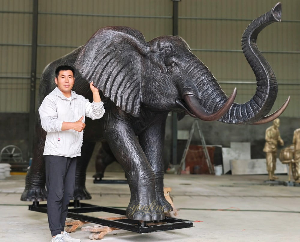 bronze elephant water fountain