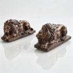 brown Sleeping Lion Sculpture