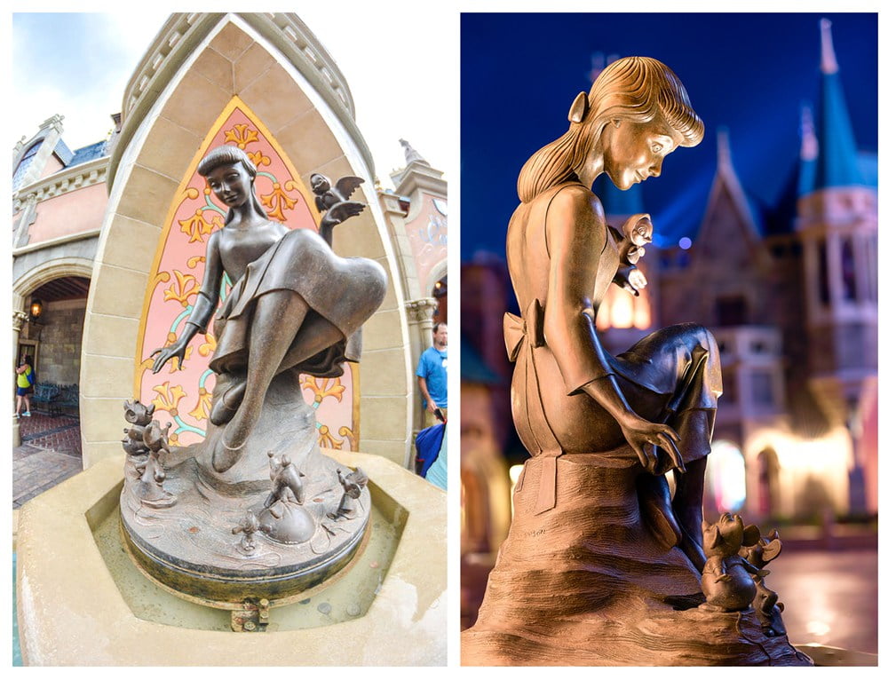 Bronze Cinderella Fountain Statue with Mice and Bird
