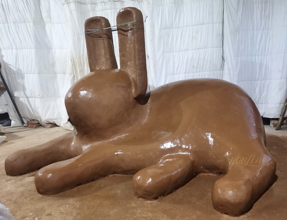 Clay Model for Lying extra large Rabbit Statue