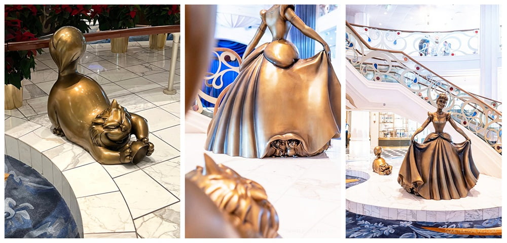 Life‑Size Bronze Cinderella Statue with Lucifer Cat
