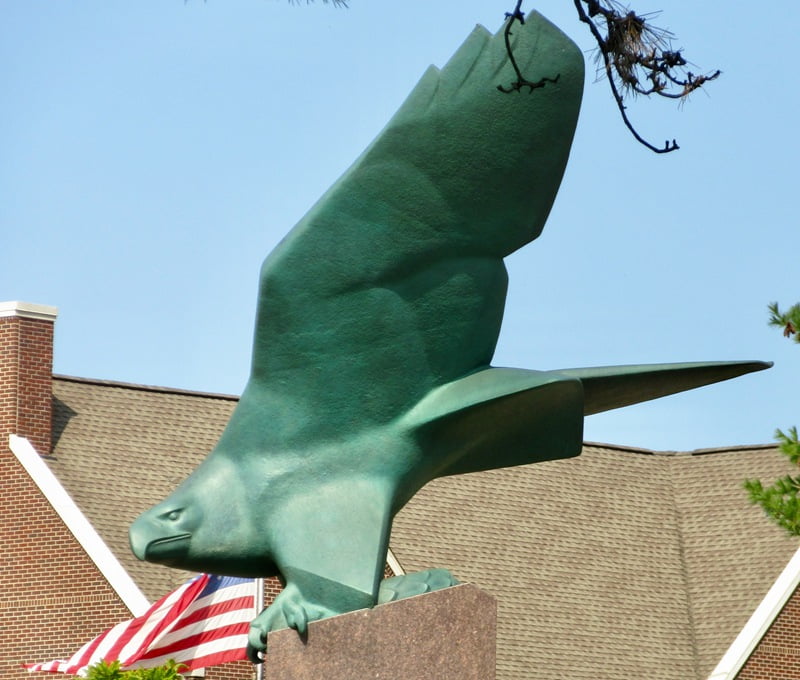 Memorial space bronze sculpture installation