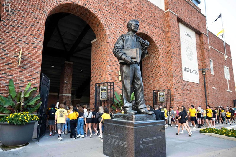 Sports facility bronze sculpture installation