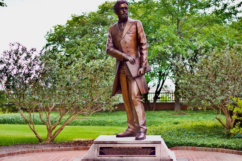 Academic building bronze sculpture installation