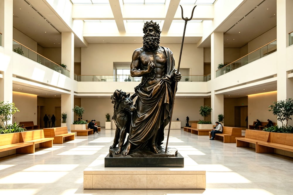 Bronze sculpture of Hades, Lord of the Underworld