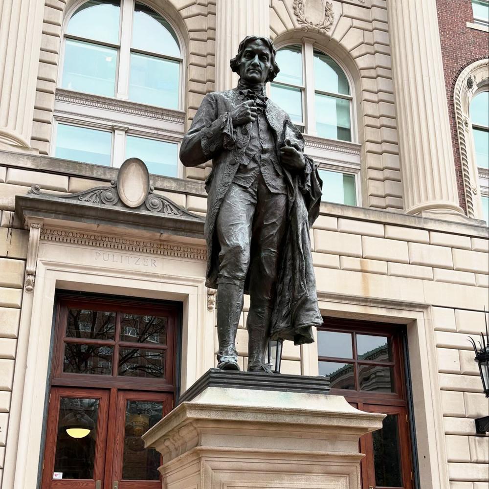 Thomas Jefferson bronze statue at Columbia University