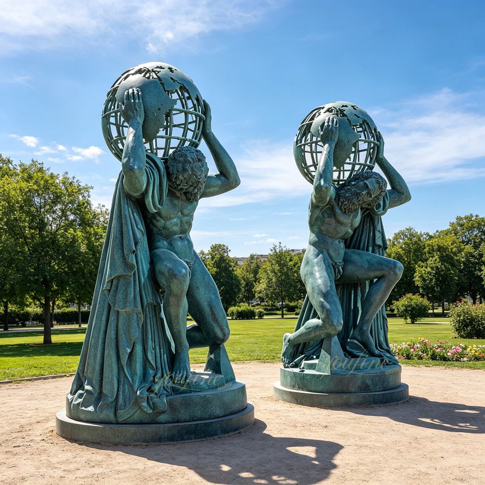 Atlas Holding the World in garden