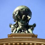 Bronze Atlas God Statue