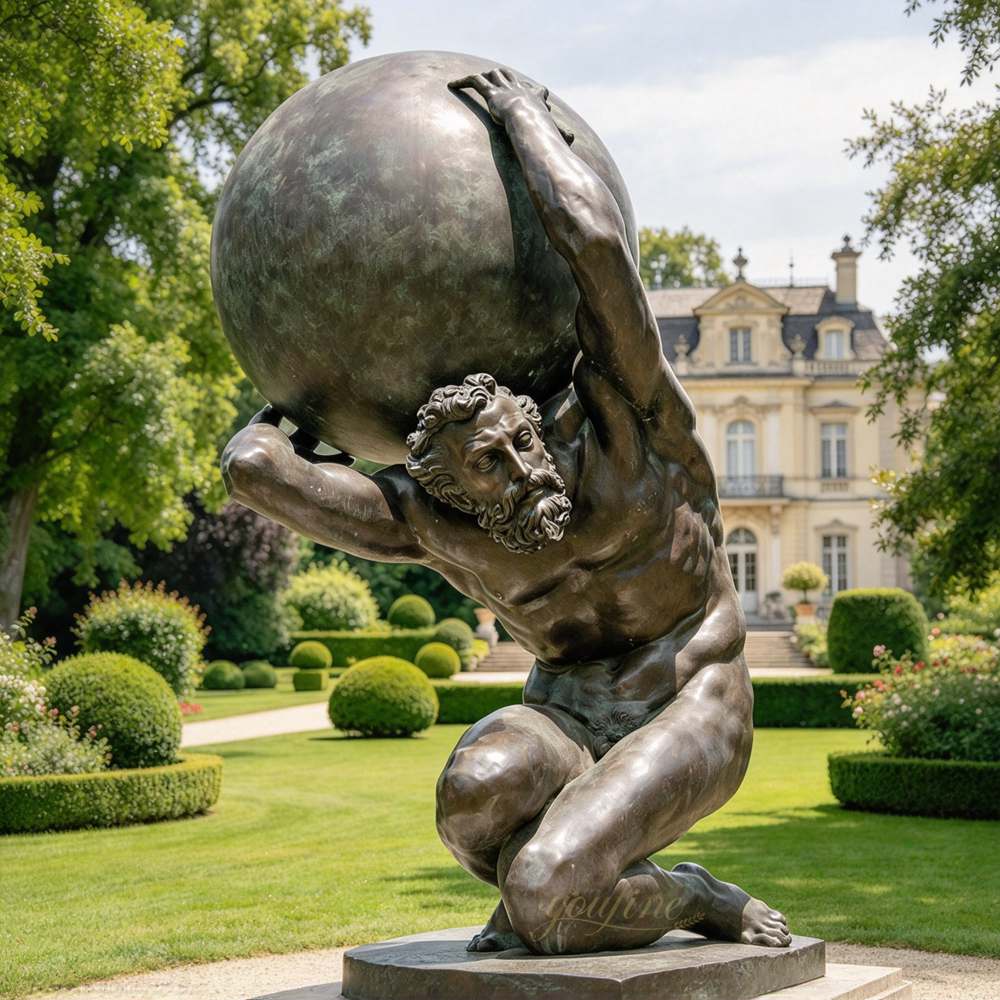 Bronze Atlas statue for private estate garden