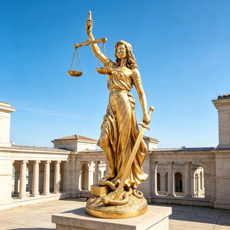 Lady Justice Blindfolded statue