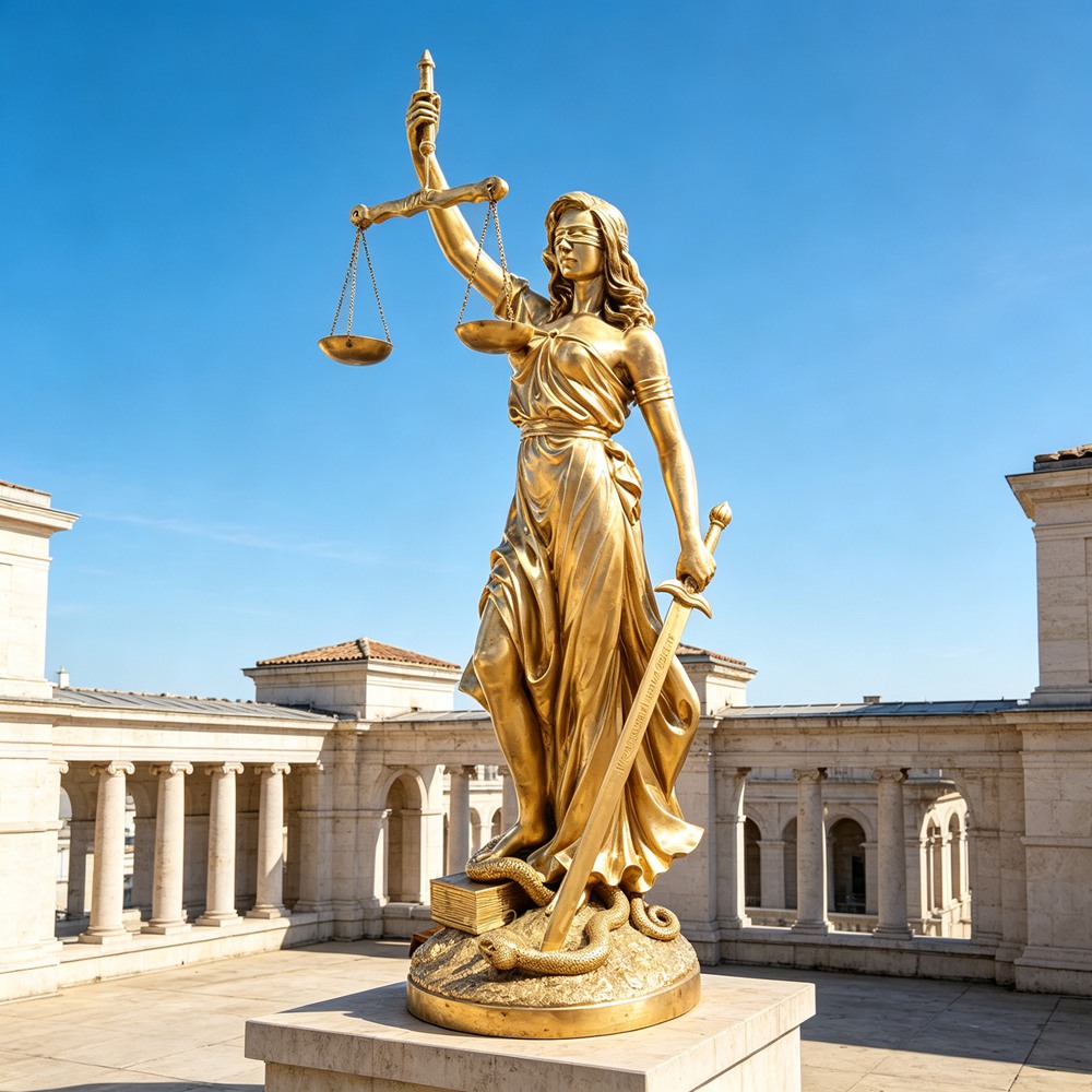 Lady Justice Blindfolded statue