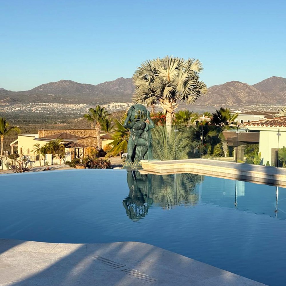 Pool Atlas Holding the World Statue Feedback from a Customer in Mexico