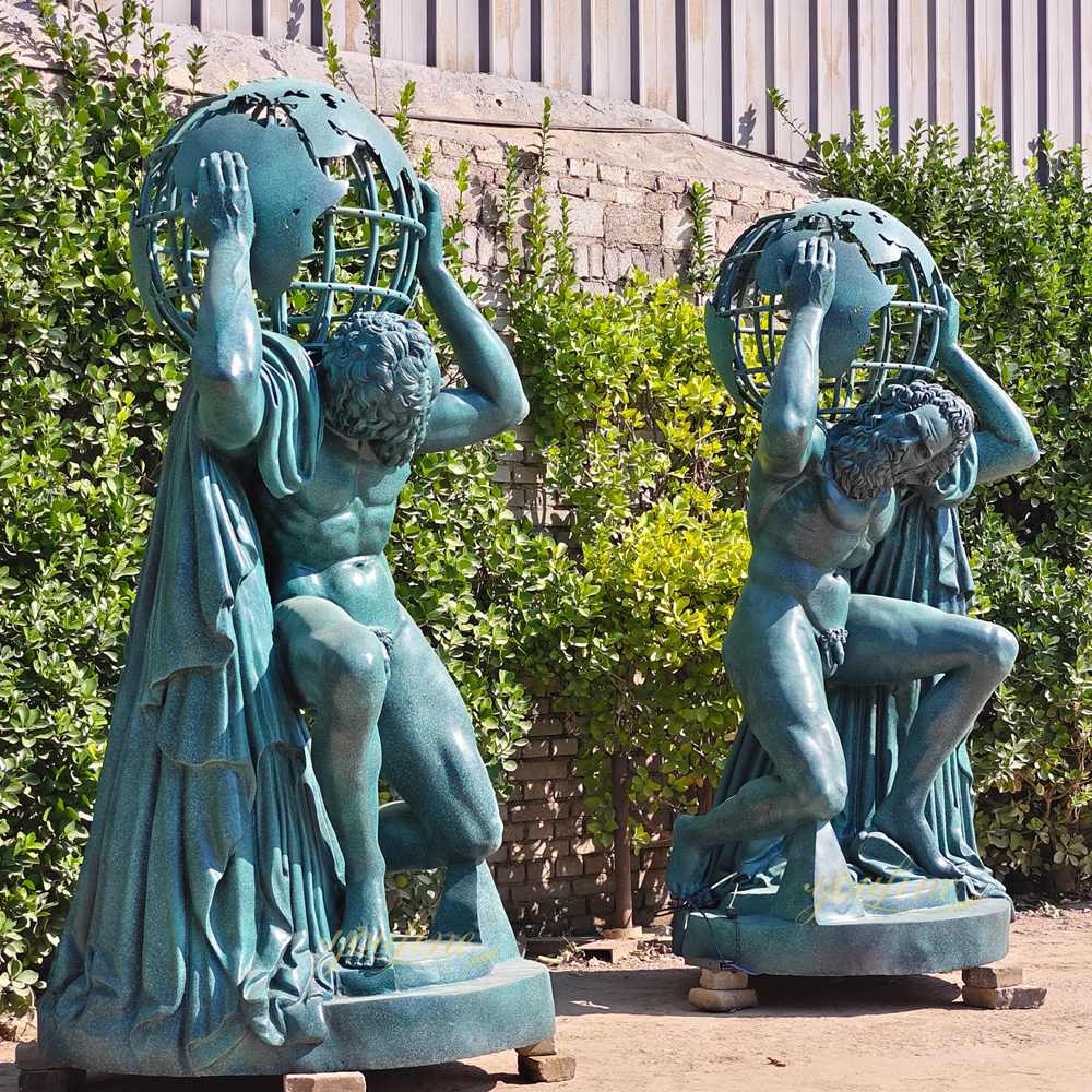 bronze Atlas Holding the World Statue in our factory