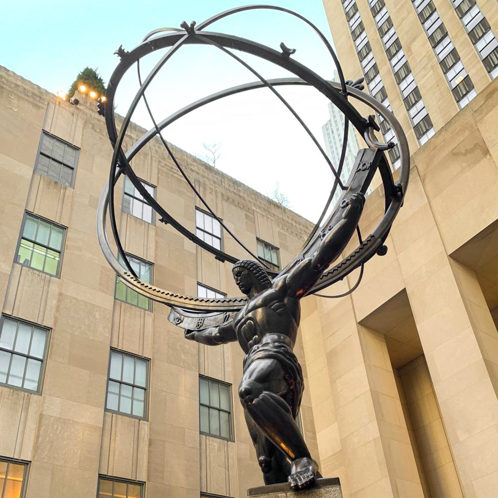 bronze rockefeller atlas sculpture