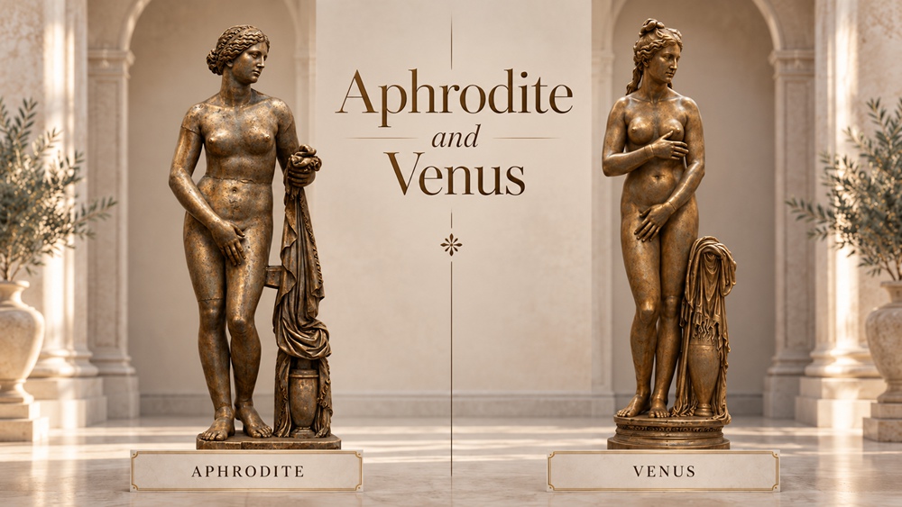 Aphrodite and Venus statue
