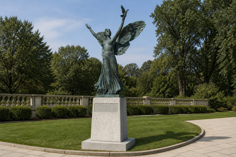 Bronze Winged Victory Goddess Statue Garden Lawn