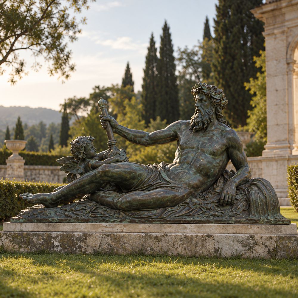 Greek River God Bronze Statue