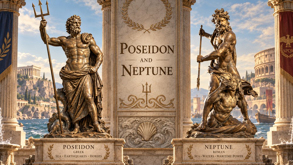 Poseidon and Neptune statue