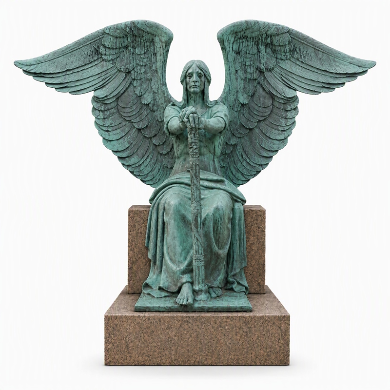Crying Angel statue white background