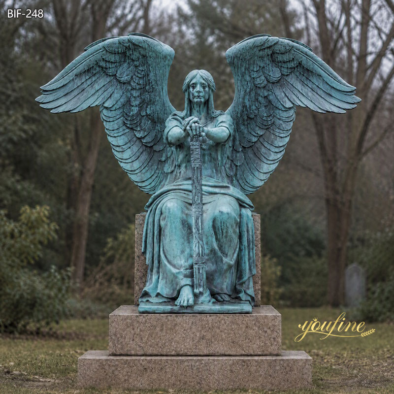 Bronze Angel of Death Victorious Statue for Memorial Markers BFI-248